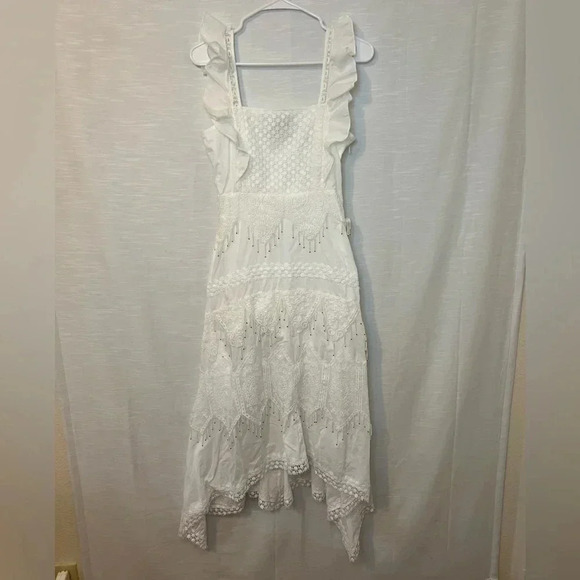 Anthropologie RINA DHAKA womans Celeste beaded & lace boho Midi dress - Picture 6 of 16